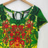 デシグアル Desigual 花柄刺繍 ビーズ装飾 UネックTシャツ レディース import:XL