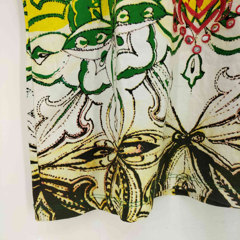 デシグアル Desigual 花柄刺繍 ビーズ装飾 UネックTシャツ レディース import:XL