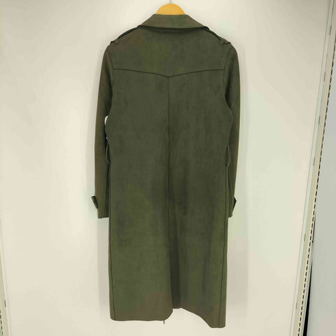 ザラ ZARA BASIC ウエストベルト フェイクスエード ダブル トレンチコート レディース import:M
