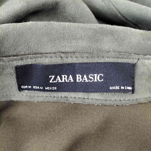 ザラ ZARA BASIC ウエストベルト フェイクスエード ダブル トレンチコート レディース import:M