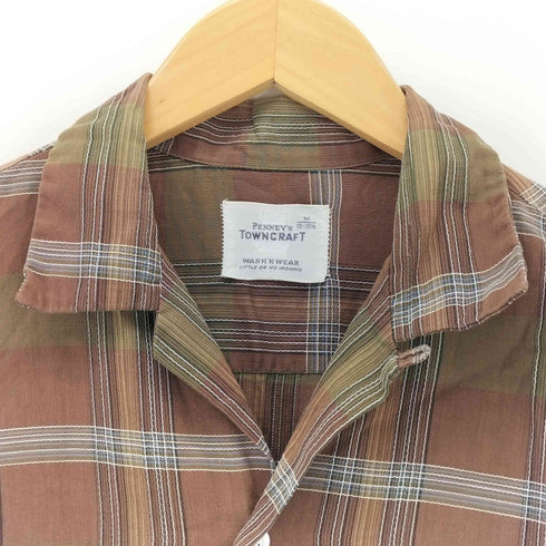 ペニーズタウンクラフト PENNEYS TOWNCRAFT 60S 船タグ オープンカラーチェックシャツ メンズ import:M
