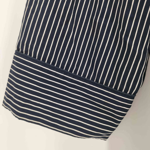 バーバリーロンドン BURBERRY LONDON ロゴ刺繍 ストライプ 3ポケット ロングガウン メンズ import:L