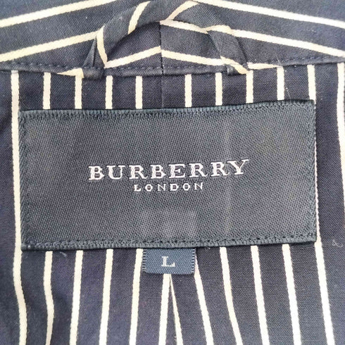 バーバリーロンドン BURBERRY LONDON ロゴ刺繍 ストライプ 3ポケット ロングガウン メンズ import:L