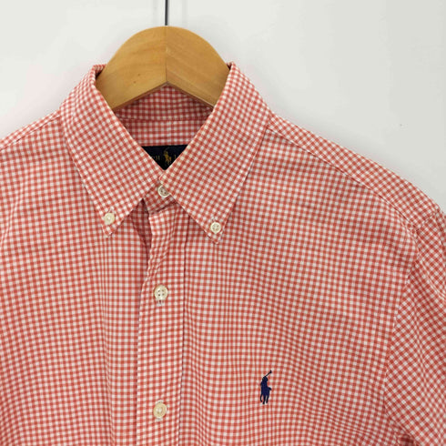 ラルフローレン RALPH LAUREN SLIM FIT スモールポニー 刺繍 長袖 ギンガムチェック シャツ メンズ S