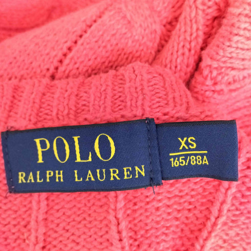 ポロラルフローレン POLO RALPH LAUREN スモールポニー 刺繍 ケーブル編み ニット メンズ XS