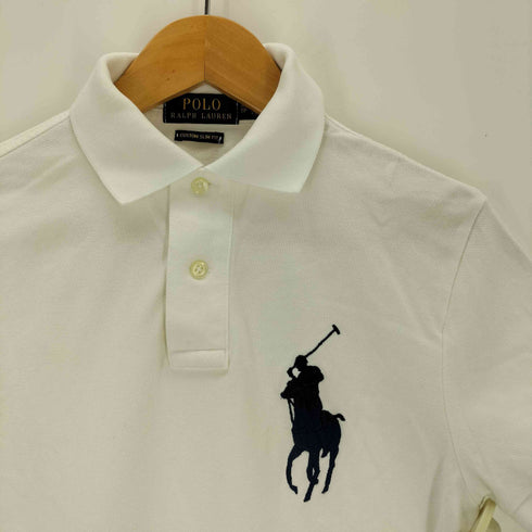ポロラルフローレン POLO RALPH LAUREN CUSTOM SLIM FIT ビッグポニー 刺繍 鹿の子 ポロシャツ メンズ XS