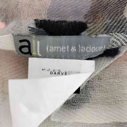 amet&ladoue アメット アンド ラデュー ウール 刺繍 フリンジ ストール レディース