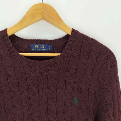 ポロラルフローレン POLO RALPH LAUREN スモールポニー 刺繍 ケーブル編み ニット メンズ XS
