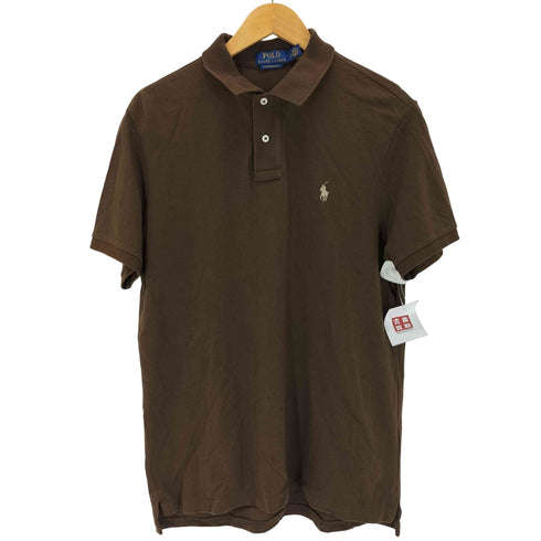 ポロバイラルフローレン Polo by RALPH LAUREN CUSTOM SLIM FIT スモールポニー 刺繍 鹿の子 ポロシャツ メンズ L