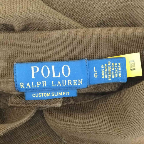 ポロバイラルフローレン Polo by RALPH LAUREN CUSTOM SLIM FIT スモールポニー 刺繍 鹿の子 ポロシャツ メンズ L