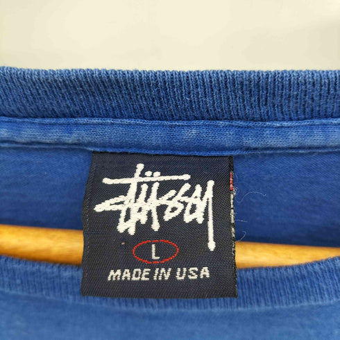 ステューシー Stussy 90-00S USA製 紺タグ ロゴプリント L/S クルーネック Tシャツ メンズ import:L