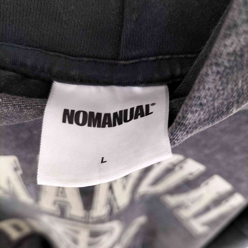 ノーマニュアル NOMANUAL LAYERED ARCH GRAPHIC HOODIE レイヤード アーチ グラフィック フーディー メンズ L