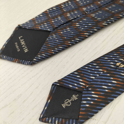 ランバンパリ LANVIN PARIS フランス製 格子柄 ネクタイ メンズ