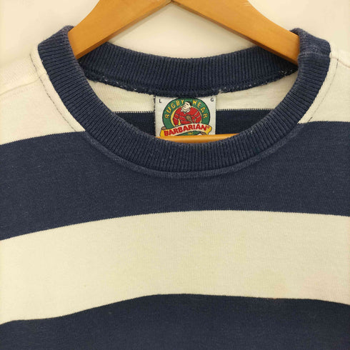 バーバリアン BARBARIAN 90s RUGBY WEAR カナダ製 ボーダー コットン Tシャツ メンズ import:L