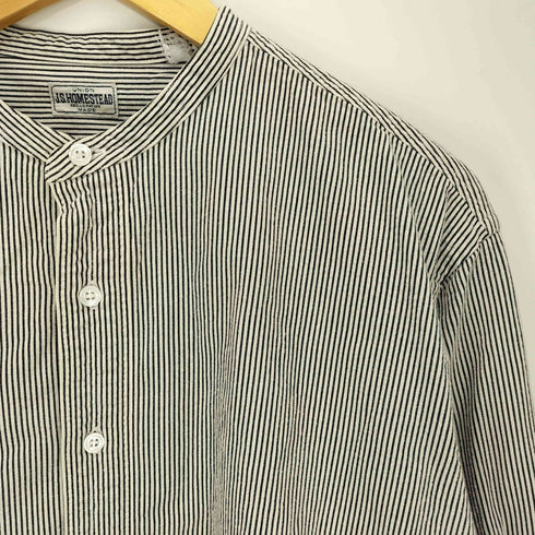 ジャーナルスタンダードホームステッド JOURNAL STANDARD J.S HOMESTEAD ヒッコリーストライプシャツ L/S バンドカラー メンズ JPN:M