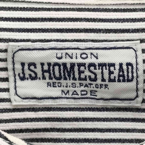 ジャーナルスタンダードホームステッド JOURNAL STANDARD J.S HOMESTEAD ヒッコリーストライプシャツ L/S バンドカラー メンズ JPN:M