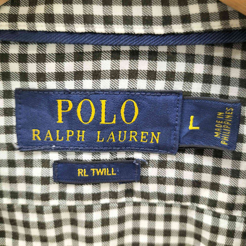 ポロラルフローレン POLO RALPH LAUREN 現行 タグ ギンガム チェック シャツ ポニーなし メンズ import:L