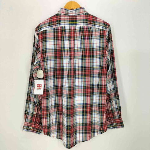ポロバイラルフローレン Polo by RALPH LAUREN WHITFIELD マルチカラー タータンチェック リバースプリント ポニー無 ダブルポケット レーヨン 長袖 シャツ メンズ import:L