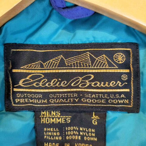 エディーバウアー Eddie Bauer 80s 黒タグ 後期 PREMIUM QUALITY GOOSE DOWN JACKET プレミアム クオリティー グース ダウン ジャケット メンズ import:L