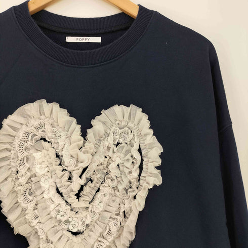 ポピートーキョー poppy tokyo COTTON LACE HEART SWEATSHIRT レディース FREE