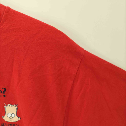 フルーツオブザルーム FRUIT OF THE LOOM 90s USA製 How Are You Feeling Today? Wie geht's Dir heute? マルチ フェイス プリント Tシャツ 裾袖 シングル メンズ import:L