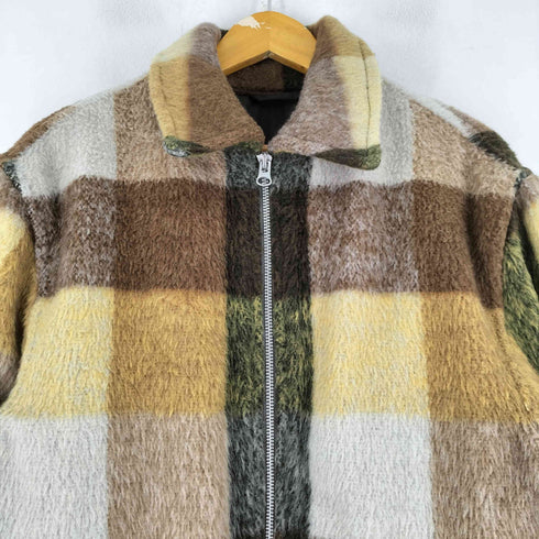 エイチアンドエム H&M チェック シャギーウールブレンド シャツジャケット メンズ import:M