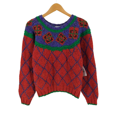 マーシュランディング MARSH LANDING HAND KNITS ノルディック柄 アクリル ウール ハンドニット レディース M