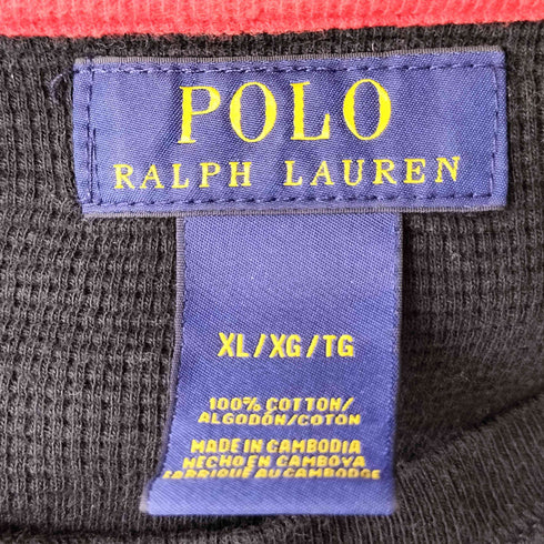 ポロラルフローレン POLO RALPH LAUREN ポニー 刺繍 サーマル クルーネック Tシャツ メンズ import:XL