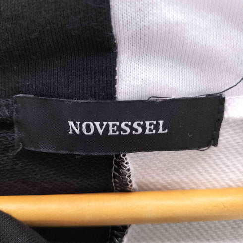 NOVESSEL バイカラー レースアップ ポンチョ ジップ パーカー メンズ FREE