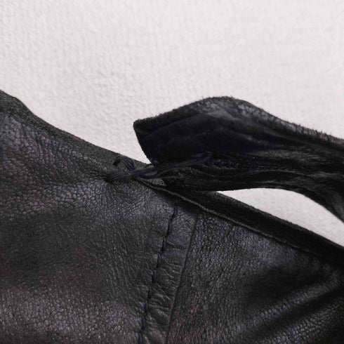 Stradivarius ストラディバリウス 本革 ハイネック ライダースジャケット レディース import:M