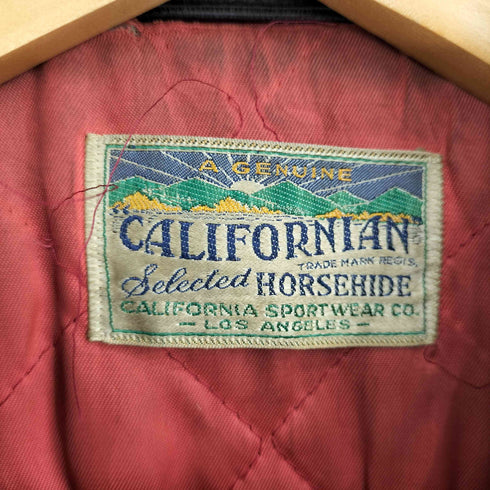 50S-60S CALIFORNIA SPORTSWEAR CO. カリフォルニア スポーツウェア アメリカ製 SERVALジップ ホースレザージャケット メンズ