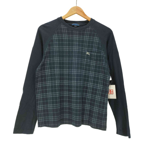 バーバリーブルーレーベル BURBERRY BLUE LABEL チェック ロンT 胸ポケット ロゴ刺繍 メンズ import:M