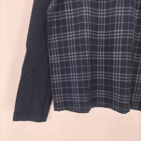 バーバリーブルーレーベル BURBERRY BLUE LABEL チェック ロンT 胸ポケット ロゴ刺繍 メンズ import:M