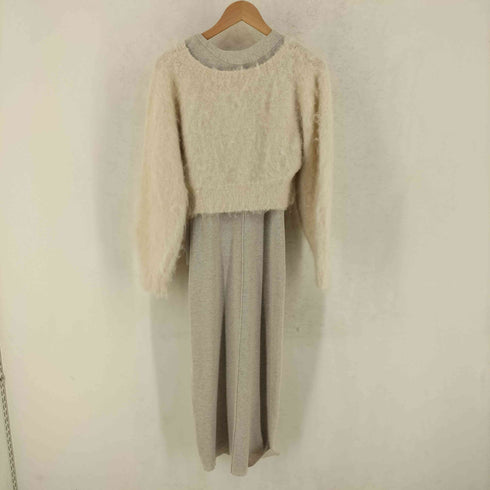 リリーブラウン Lily Brown オフショルダーレイヤードニットワンピース レディース ONE SIZE