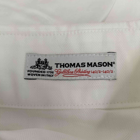トーマスメイソン thomas mason プリーツ 比翼 長袖 シャツ メンズ M