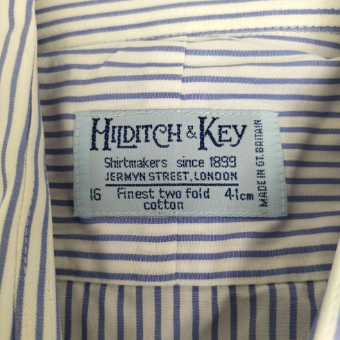 Hilditch & Key ヒルディッチアンドキー 長袖 ストライプ シャツ メンズ 16