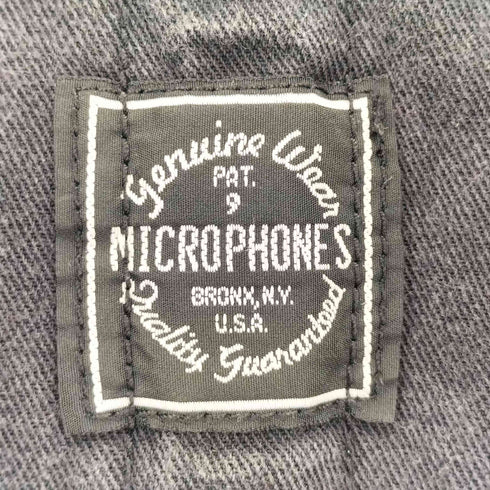 ナインマイクロフォンズ NINEMICROPHONES ロゴ刺繍 デニム オーバーオール メンズ S