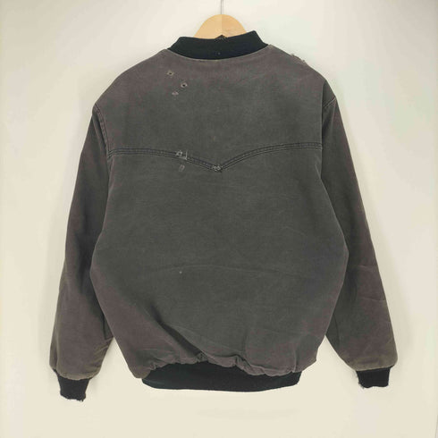 SADDLE KING WESTERN 80S USA製 TALONジップ ダメージ 裏地ネイティブ キャンバス ジップアップブルゾン メンズ import:XL