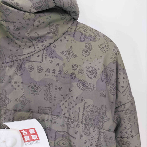 ステューシー Stussy 00S GEAR OLD THERMOLITE 裾ドローコード ペイズリー ダブルジップ フーディ 中綿ジャケット Paisley Puffer Jacket メンズ import:L