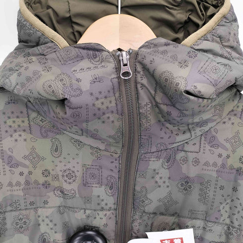ステューシー Stussy 00S GEAR OLD THERMOLITE 裾ドローコード ペイズリー ダブルジップ フーディ 中綿ジャケット Paisley Puffer Jacket メンズ import:L