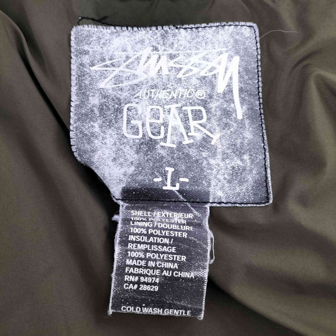 ステューシー Stussy 00S GEAR OLD THERMOLITE 裾ドローコード ペイズリー ダブルジップ フーディ 中綿ジャケット Paisley Puffer Jacket メンズ import:L