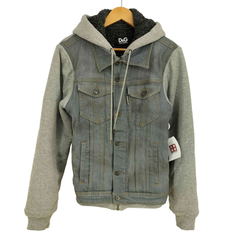ドルチェアンドガッバーナ DOLCE&GABBANA デニムドッキングスウェットジップアップパーカー メンズ EUR:46