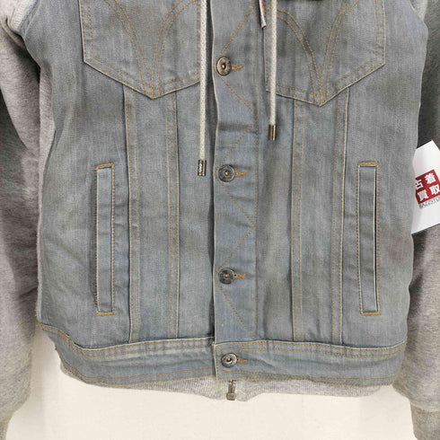 ドルチェアンドガッバーナ DOLCE&GABBANA デニムドッキングスウェットジップアップパーカー メンズ EUR:46