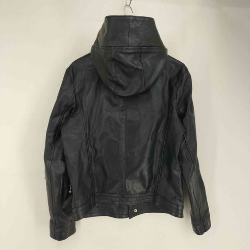 RHENIUM レ二ウム 牛革 カウレザー フーデッドライダースジャケット メンズ JPN:L