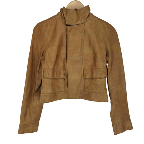 ストロベリーフィールズ STRAWBERRY-FIELDS pig leather ピッグレザー 豚革 スタンドカラー クロップド 短丈 レザージャケット レディース 1