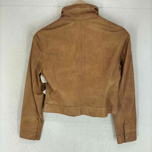 ストロベリーフィールズ STRAWBERRY-FIELDS pig leather ピッグレザー 豚革 スタンドカラー クロップド 短丈 レザージャケット レディース 1