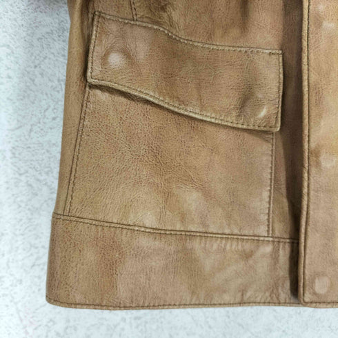 ストロベリーフィールズ STRAWBERRY-FIELDS pig leather ピッグレザー 豚革 スタンドカラー クロップド 短丈 レザージャケット レディース 1
