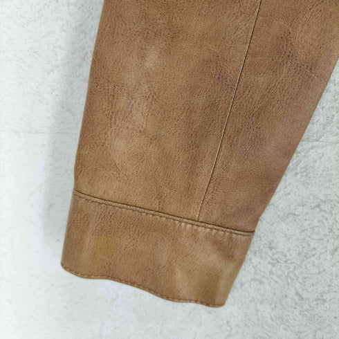 ストロベリーフィールズ STRAWBERRY-FIELDS pig leather ピッグレザー 豚革 スタンドカラー クロップド 短丈 レザージャケット レディース 1