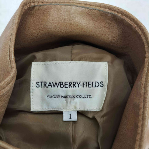 ストロベリーフィールズ STRAWBERRY-FIELDS pig leather ピッグレザー 豚革 スタンドカラー クロップド 短丈 レザージャケット レディース 1