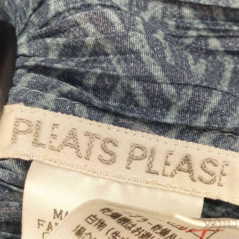 プリーツプリーズイッセイミヤケ PLEATS PLEASE ISSEY MIYAKE 総柄 プリーツハイネック 長袖カットソー レディース JPN:3